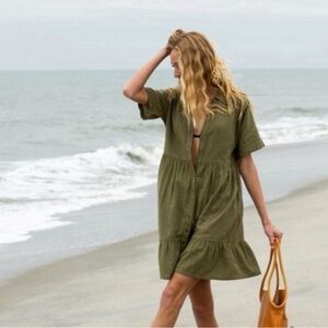 Able Khaki Green Mini Dress